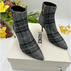 Women’s L’agence metallic plaid booty size 38 made in Spain